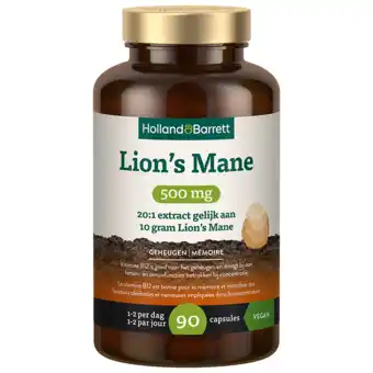 Holland & Barrett Holland & Barrett Lion's Mane 500mg - 90 capsules aanbieding