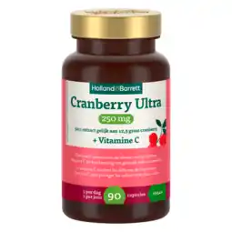 Holland & Barrett Holland & Barrett Cranberry Ultra 250mg + Vitamine C - 90 capsules aanbieding