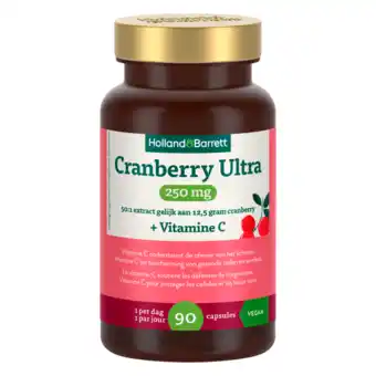 Holland & Barrett Holland & Barrett Cranberry Ultra 250mg + Vitamine C - 90 capsules aanbieding
