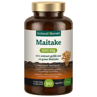 Holland & Barrett Holland & Barrett Maitake 500mg - 90 capsules aanbieding