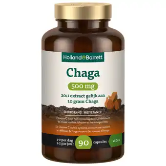 Holland & Barrett Holland & Barrett Chaga 500mg - 90 capsules aanbieding