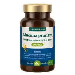 Holland & Barrett Holland & Barrett Mucuna Pruriens 500mg Bevat Van Nature 25% L-Dopa - 60 capsules aanbieding