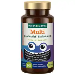 Holland & Barrett Holland & Barrett Multi Kind Actief Suikervrij - 90 kauwtabletten aanbieding