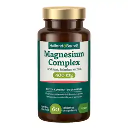 Holland & Barrett Holland & Barrett Magnesium Complex + Calcium, Selenium En Zink 400mg - 60 tabletten aanbieding
