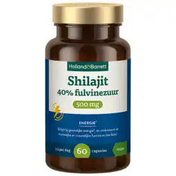 Holland & Barrett Holland & Barrett Shilajit 40% Fulvinezuur 500mg - 60 capsules aanbieding
