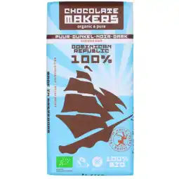 Holland & Barrett Chocolatemakers Tres Hombres Extreem Pure Chocolade 100% - 80g aanbieding