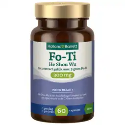 Holland & Barrett Holland & Barrett Fo-Ti He Shou Wu 300mg 10:1 Extract Gelijk Aan 3 Gram Fo-Ti - 60 capsules aanbieding