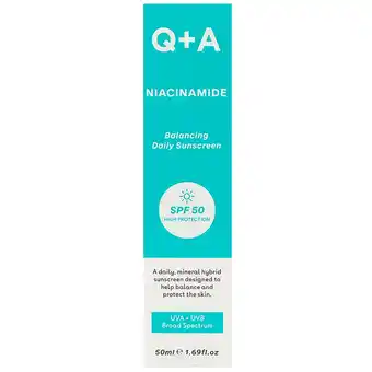 Holland & Barrett Q+A Niacinamide Balancing Facial Sunscreen SPF50 - 50ml aanbieding