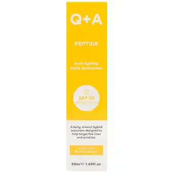 Holland & Barrett Q+A Peptide Anti-Ageing Facial Sunscreen SPF50 - 50ml aanbieding