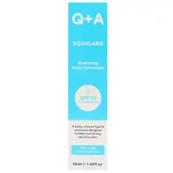 Holland & Barrett Q+A Squalane Hydrating Facial Sunscreen SPF50 - 50ml aanbieding