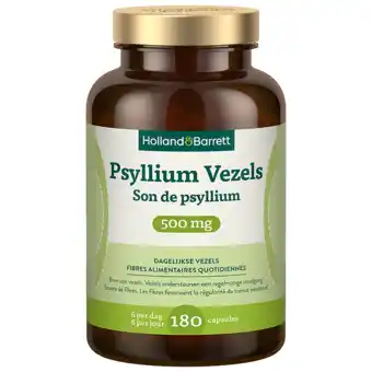 Holland & Barrett Holland & Barrett Psyllium Vezels 500mg - 180 capsules aanbieding