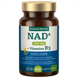 Holland & Barrett Holland & Barrett NAD+ 100mg + Vitamine B3 - 60 capsules aanbieding