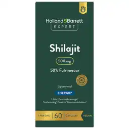 Holland & Barrett Holland & Barrett Expert Shilajit 500mg 50% Fulvinezuur Liposomaal - 60 capsules aanbieding