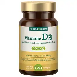 Holland & Barrett Holland & Barrett Vitamine D3 In Olijfolie 10mcg - 120 softgels aanbieding