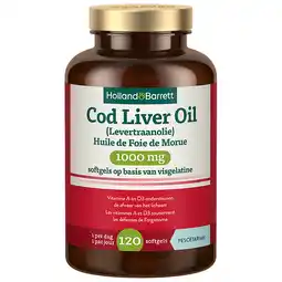 Holland & Barrett Holland & Barrett Cod Liver Oil (Levertraan) 1000mg - 120 softgels aanbieding