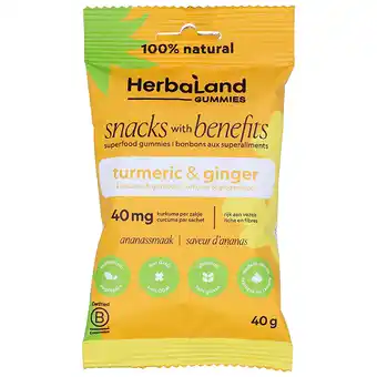 Holland & Barrett Herbaland Snacks with Benefits Turmeric & Ginger Gummies - 40g aanbieding