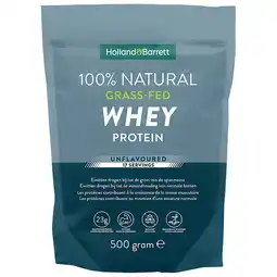 Holland & Barrett Holland & Barrett 100% Natural Grass-Fed Whey Protein Unflavoured - 500g aanbieding