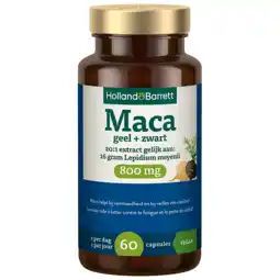 Holland & Barrett Holland & Barrett Maca Geel + Zwart 800mg - 60 capsules aanbieding