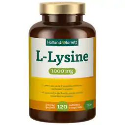 Holland & Barrett Holland & Barrett L-Lysine 1000mg - 120 tabletten aanbieding