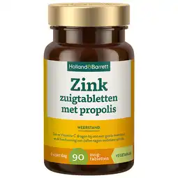 Holland & Barrett Holland & Barrett Zink Zuigtabletten Met Propolis - 90 zuigtabletten aanbieding