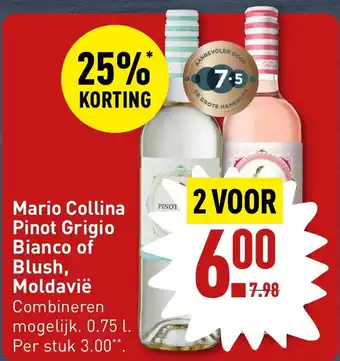 ALDI Mario Collina Pinot Grigio Bianco of Blush, Moldavië aanbieding