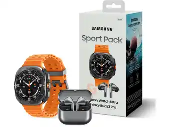 MediaMarkt Samsung Sport Pack Galaxy Watch Ultra & Buds3 Pro Zilver aanbieding