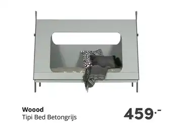 Baby & Tiener Woood Tipi Bed Betongrijs aanbieding