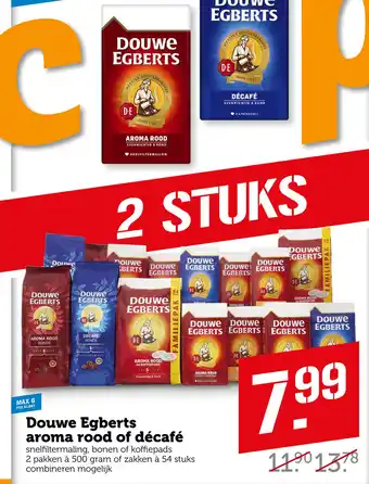 Coop Douwe Egberts aroma rood of décafé aanbieding