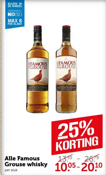 Coop Alle Famous Grouse whisky aanbieding