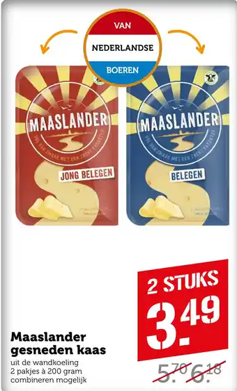 Coop Maaslander gesneden kaas aanbieding