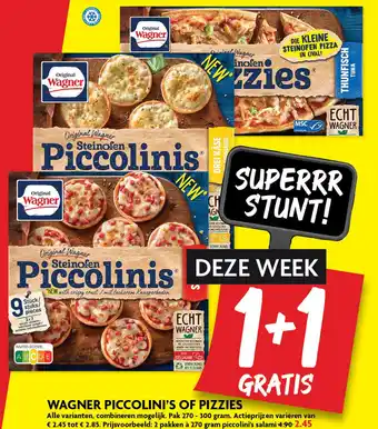 Dekamarkt WAGNER PICCOLINI'S OF PIZZIES aanbieding