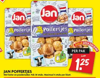 Dekamarkt JAN POFFERTJES Met boter en poedersuiker aanbieding