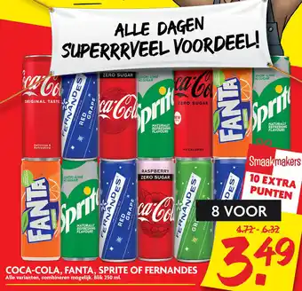 Dekamarkt COCA-COLA, FANTA, SPRITE OF FERNANDES aanbieding