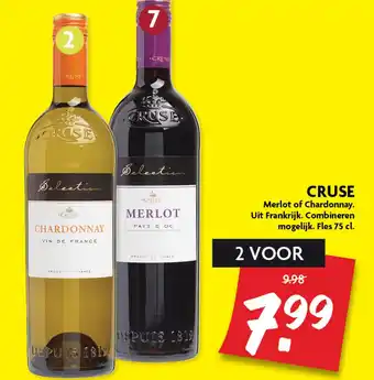 Dekamarkt CRUSE Merlot of Chardonnay. aanbieding