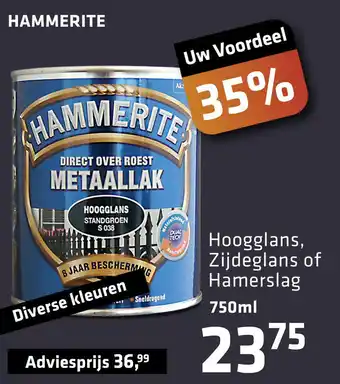 De voordeelmarkt Hammerite Hoogglans, Zijdeglans of Hamerslag aanbieding