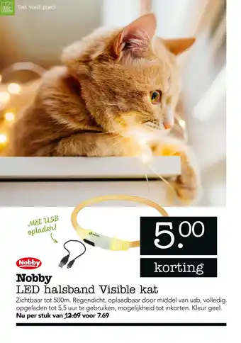 Dierspecialist Nobby LED halsband Visible kat aanbieding