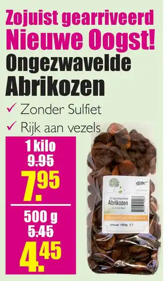 Gezond & Wel Ongezwavelde Abrikozen aanbieding