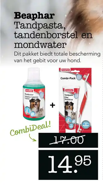 Dierspecialist Beaphar Tandpasta, tandenborstel en mondwater aanbieding