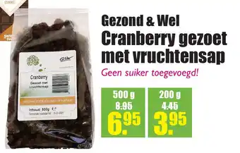 Gezond & Wel Gezond & Wel Cranberry gezoet met vruchtensap aanbieding