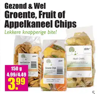 Gezond & Wel Gezond & Wel Groente, Fruit of Appelkaneel Chips aanbieding