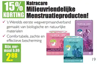 Gezond & Wel Natracare Milieuvriendelijke Menstruatieproducten! aanbieding