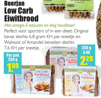 Gezond & Wel Boerjan Low Carb Eiwitbrood aanbieding