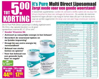 Gezond & Wel it's Pure Multi Direct Liposomaal aanbieding