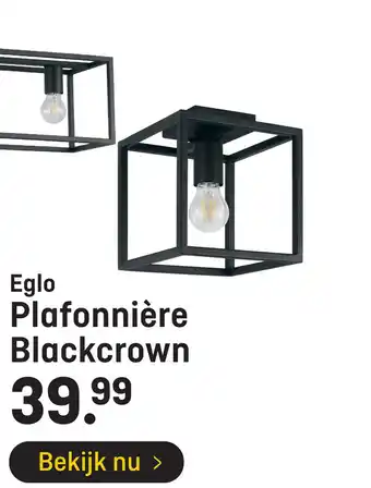 Hubo Eglo Plafonnière Blackcrown aanbieding