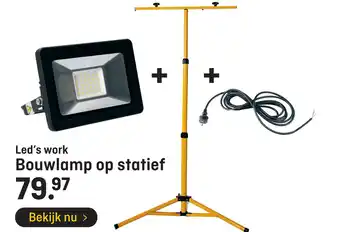 Hubo Led's work Bouwlamp op statief aanbieding