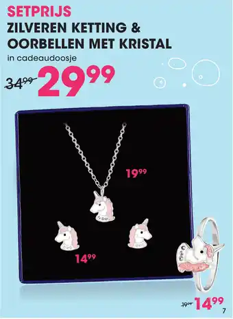 Lucardi Zilveren Ketting & Oorbellen Met Kristal aanbieding