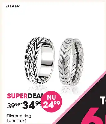 Lucardi Zilveren ring (per stuk) aanbieding