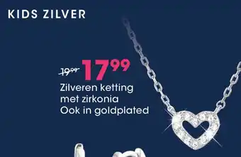 Lucardi Zilveren ketting met zirkonia Ook in goldplated aanbieding