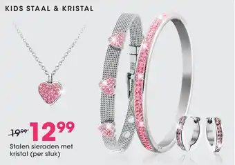 Lucardi Stalen sieraden met kristal (per stuk) aanbieding