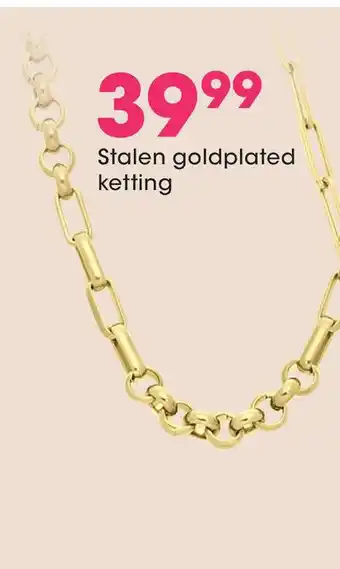 Lucardi Stalen goldplated ketting aanbieding